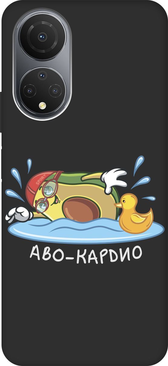 

Матовый Soft Touch Чехол на Honor X7 "Avo-Swimming" черный, Черный;желтый, 158558