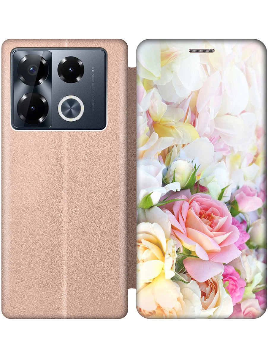 

Чехол-книжка на Infinix Note 40 Pro / 40 Pro 5g / 40 Pro+ 5g с принтом золотой 960923, Золотистый;белый;желтый;розовый, 782627021
