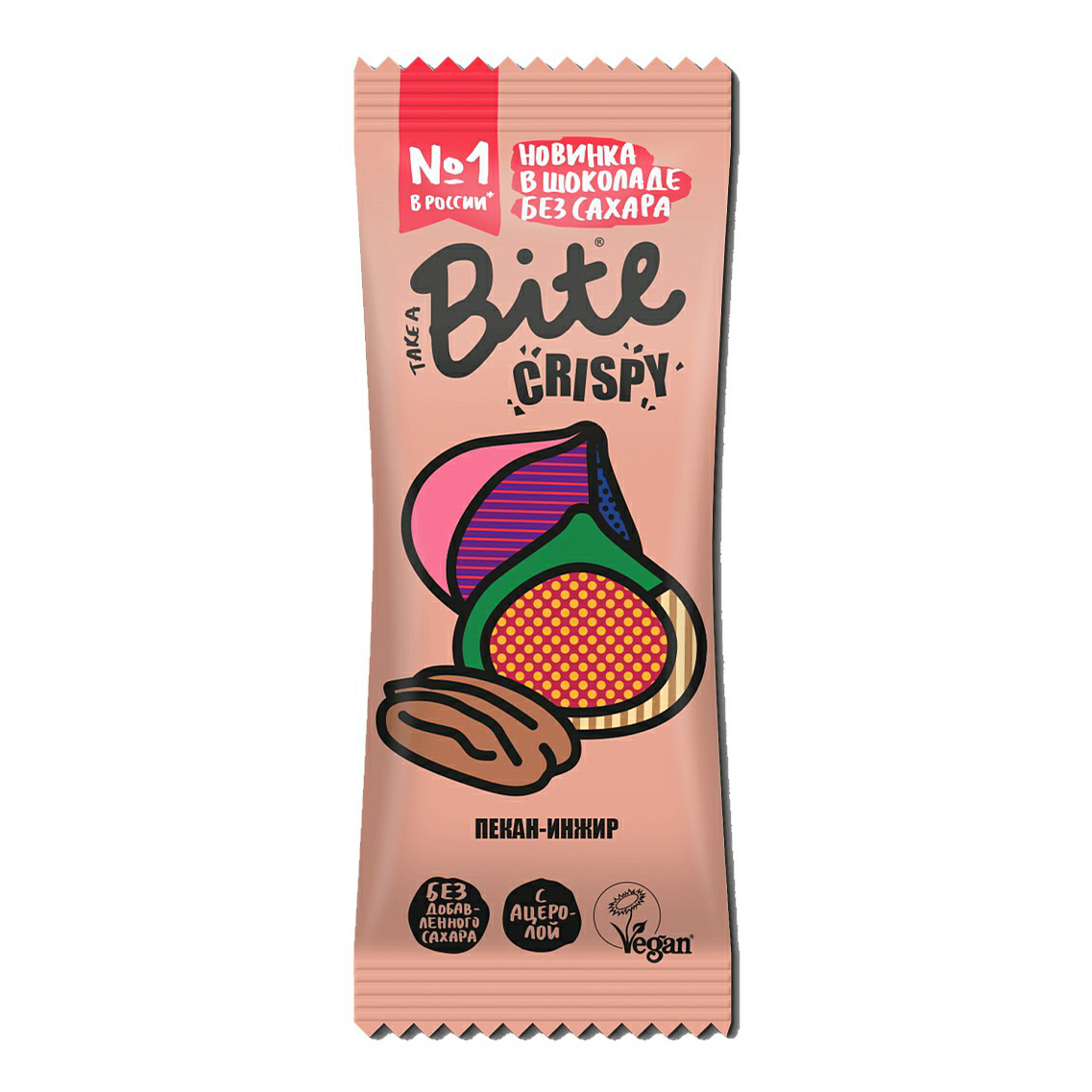 Шоколадный батончик Bite Crispy пекан-инжир 45 г