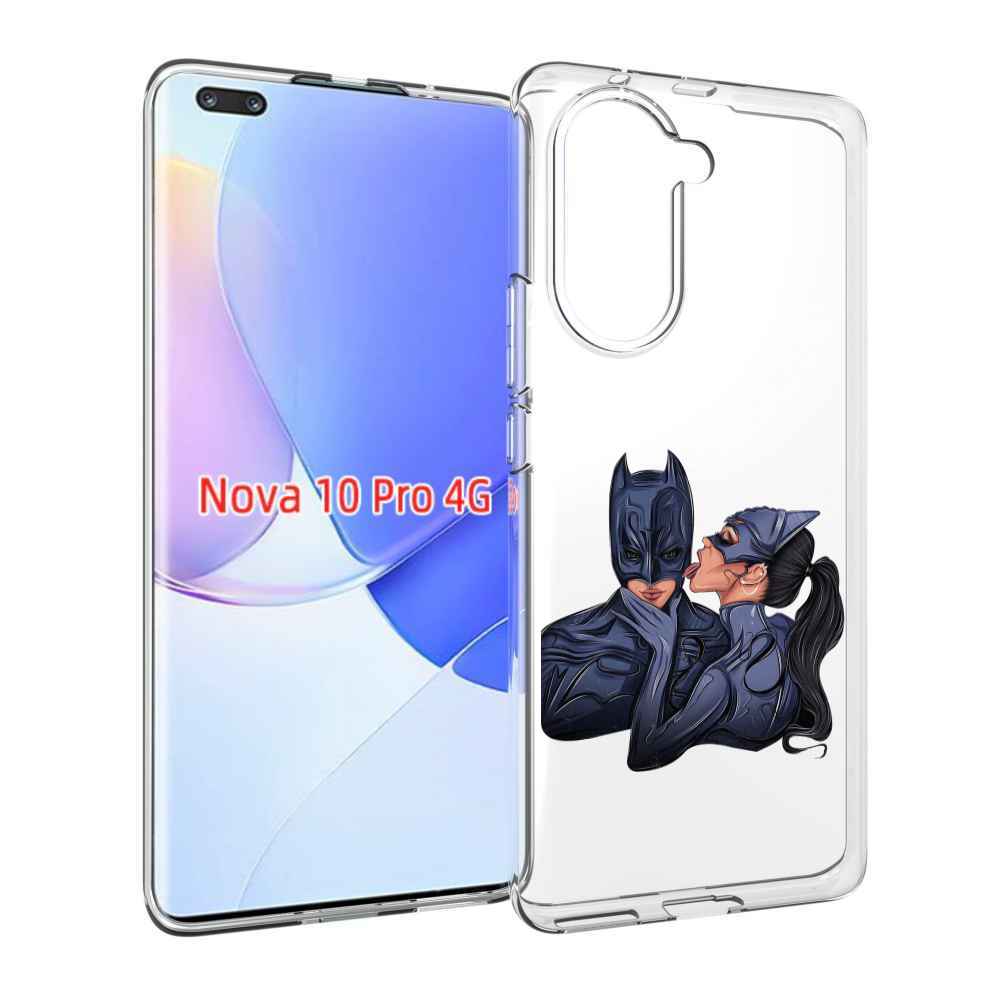 Чехол MyPads бетман-и-кошка для Huawei Nova 10 Pro противоударный