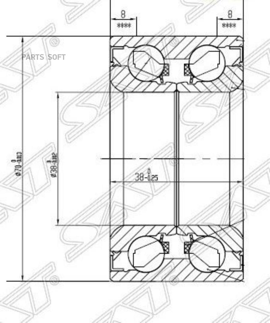 

SAT Подшипник перед ступицы TOYOTA RUSH/LITE/TOWNACE с ABS 06-