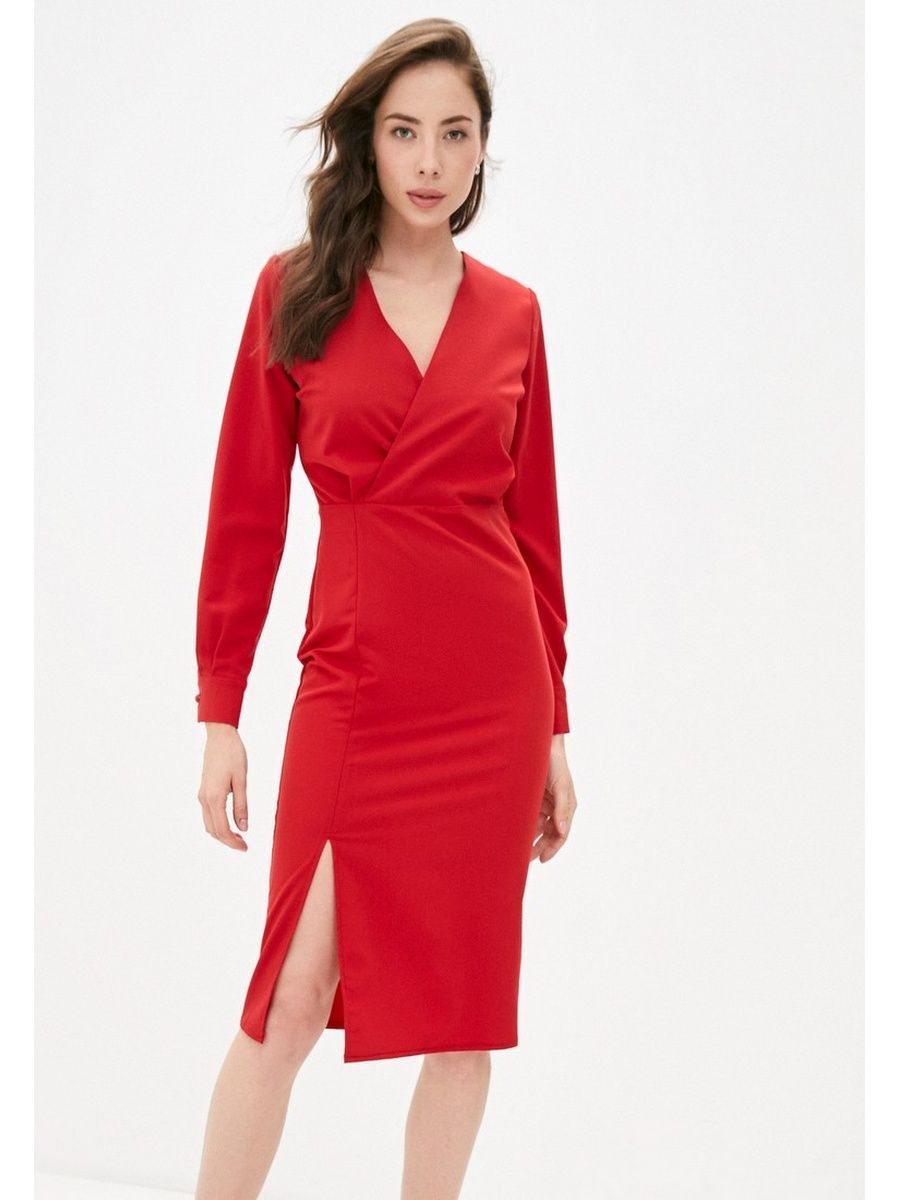 

Платье женское AVEMOD AVE3672 красное 50 RU, Красный, AVE3672