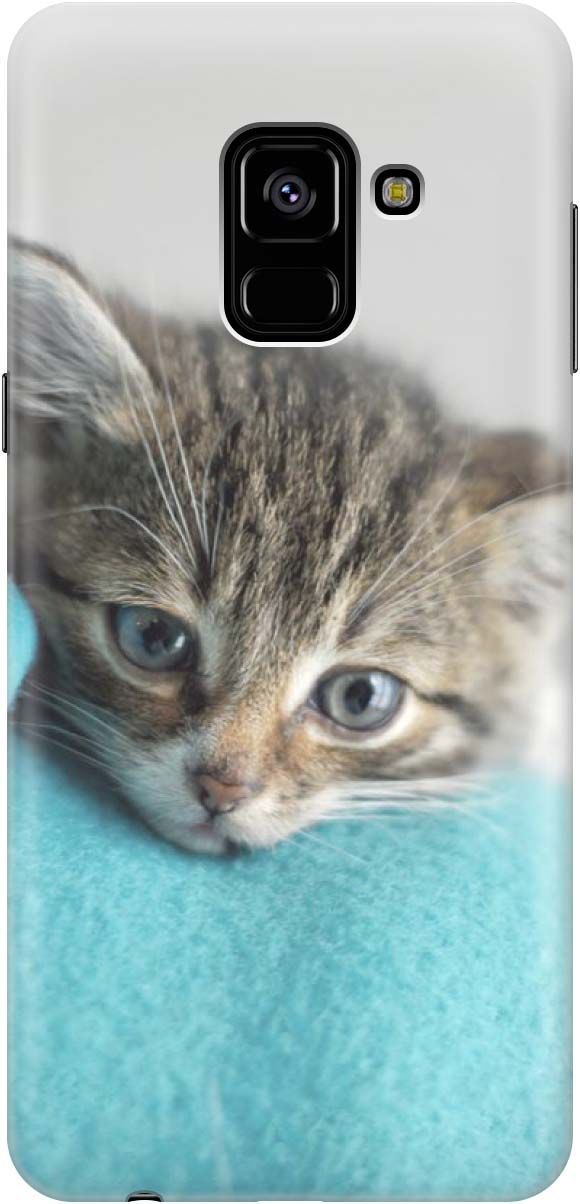 

Чехол на Samsung Galaxy A8 (2018) с принтом "Котенок на пледе", Белый;голубой, 1185