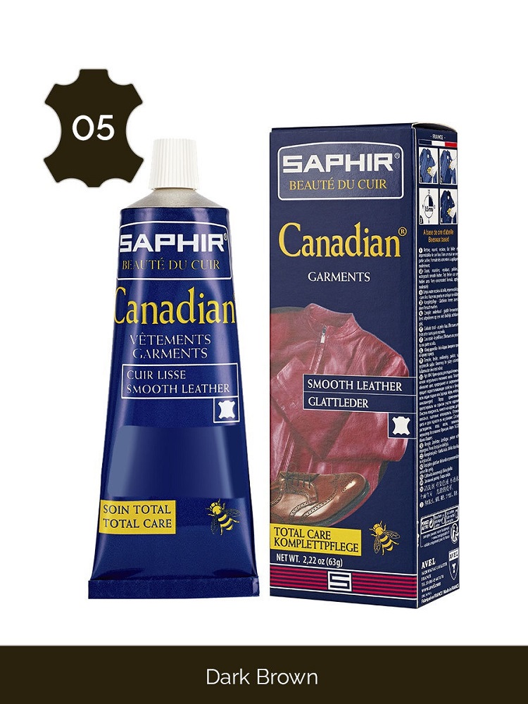 Крем-краска для гладкой кожи Canadian Dark brown (Темно-коричневый) 75 мл Saphir. Цвет: коричневый