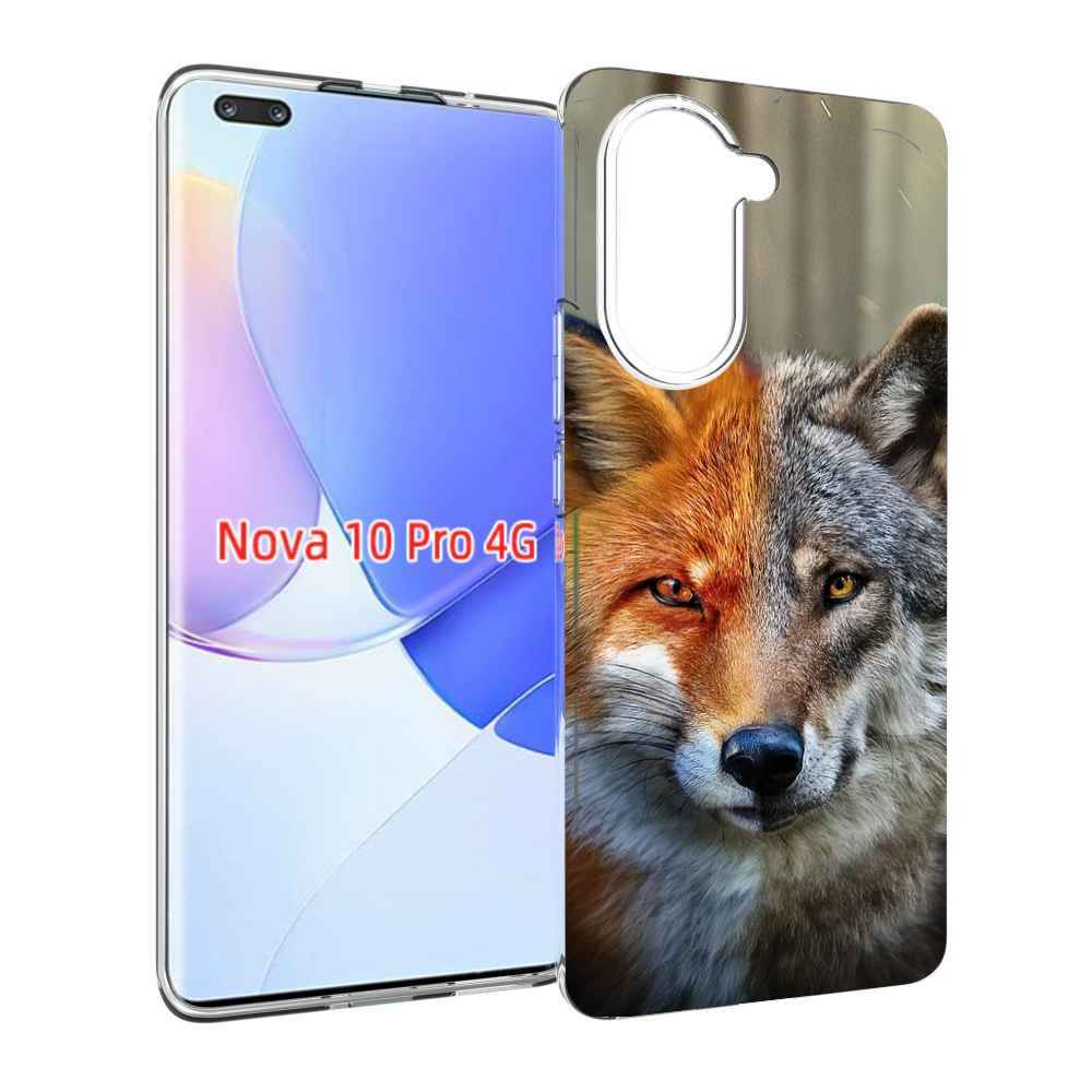 Чехол MyPads волк-лиса для Huawei Nova 10 Pro противоударный