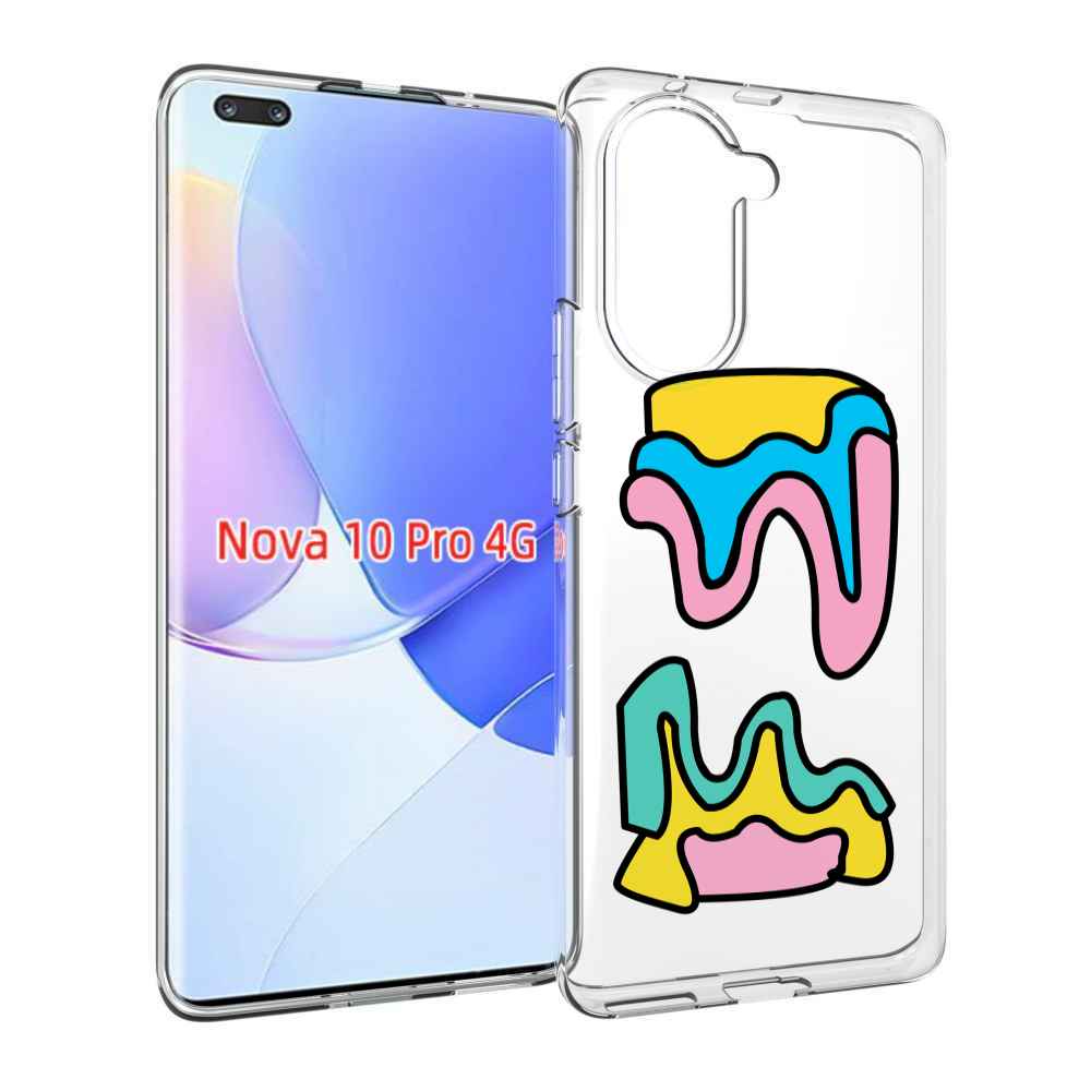 Чехол MyPads вытекающая-абстракция для Huawei Nova 10 Pro противоударный