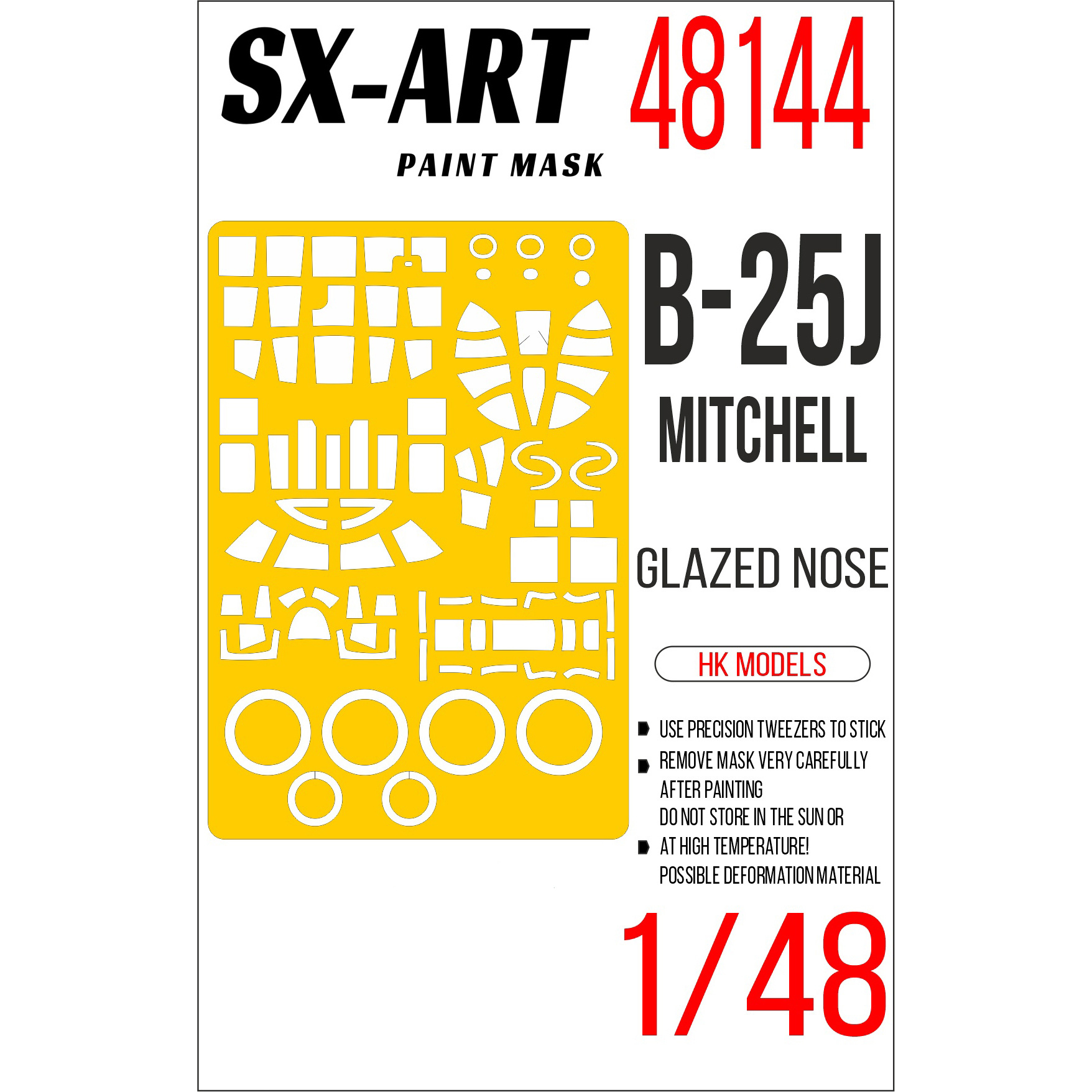 

Окрасочная маска SX-Art 1/48 B-25J Mitchell Glazed Nose HK Models 48144