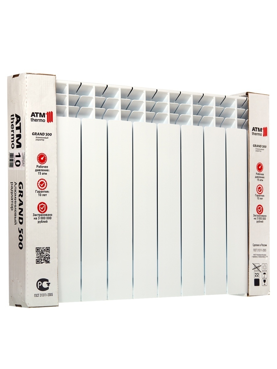 Алюминиевый радиатор ATM THERMO Grand 12 секции белый (AL50094-12)