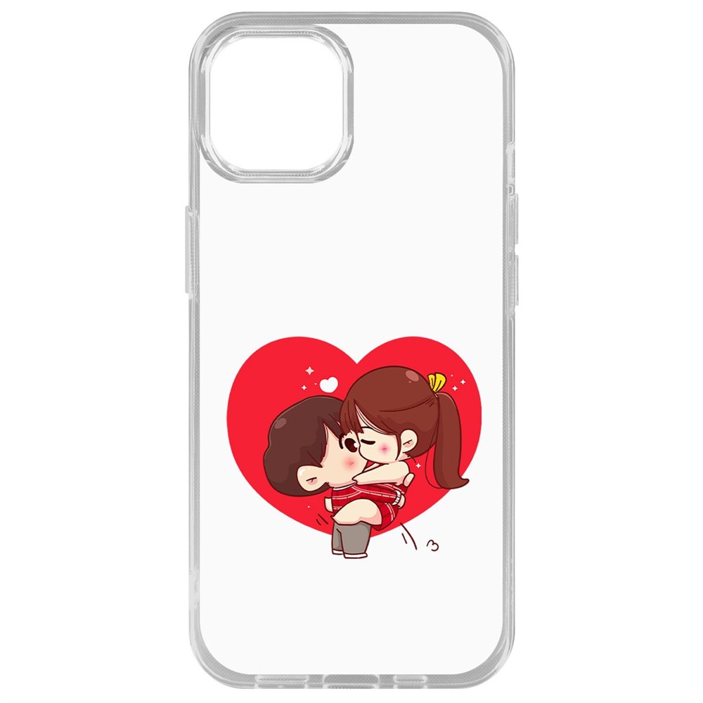 

Чехол-накладка Krutoff Clear Case Аниме любовь для iPhone 14 Plus, Прозрачный