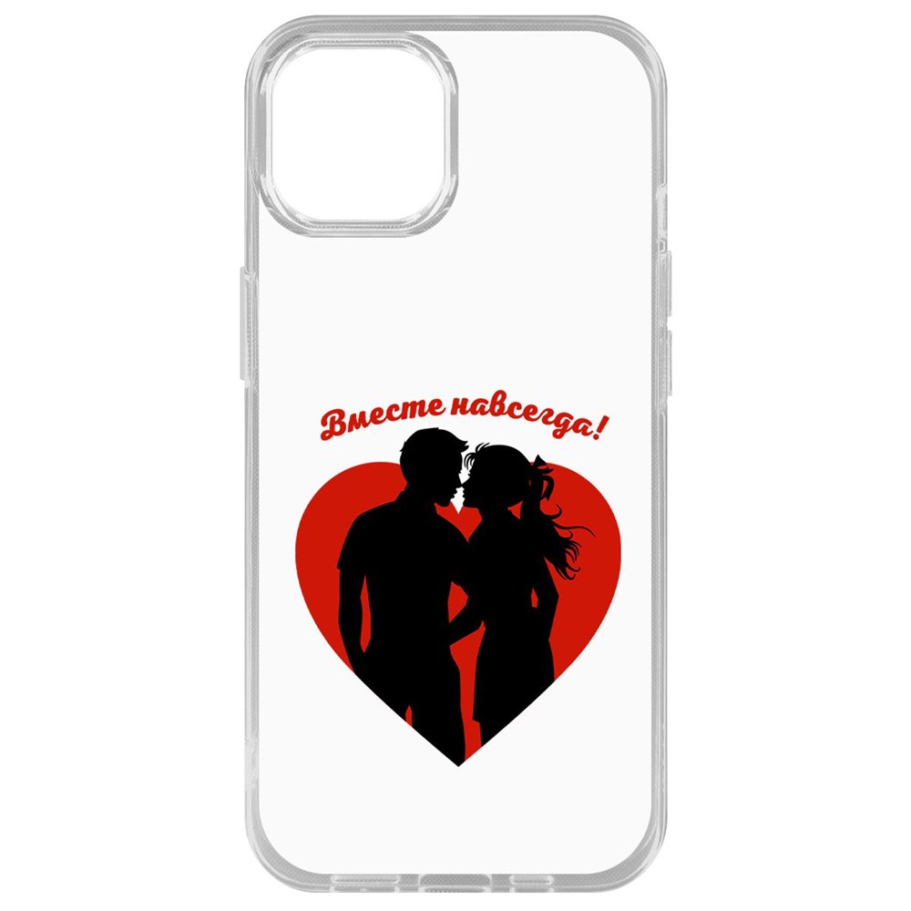 

Чехол-накладка Krutoff Clear Case Вместе навсегда для iPhone 14 Plus, Прозрачный