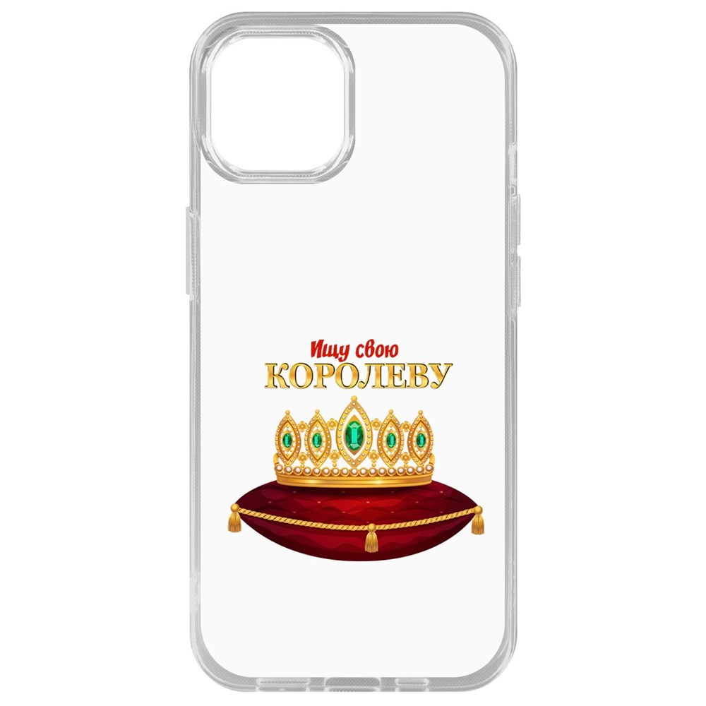 

Чехол-накладка Krutoff Clear Case Ищу свою Королеву для iPhone 14 Plus