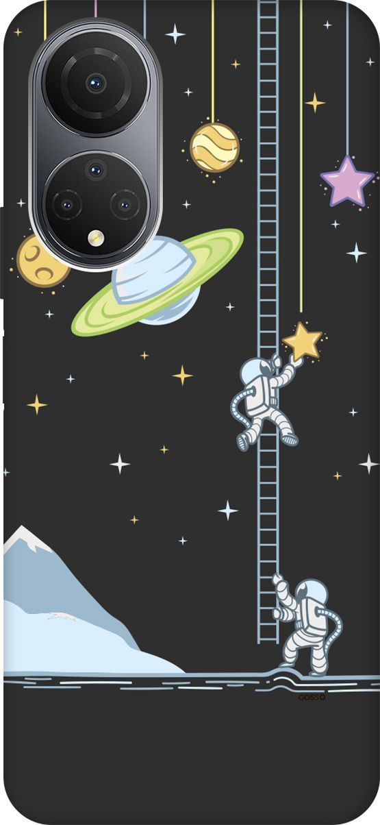 

Матовый Soft Touch Чехол на Honor X7 "Ladder into Space" черный, Черный;белый, 158558