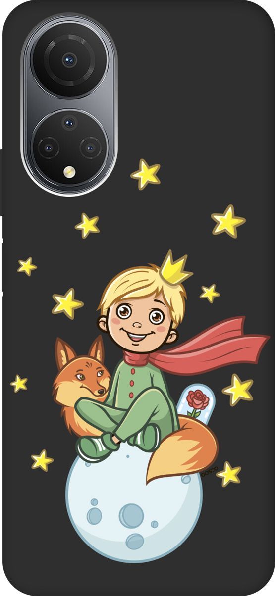

Матовый Soft Touch Чехол на Honor X7 "Little Prince" черный, Черный;бежевый, 158558
