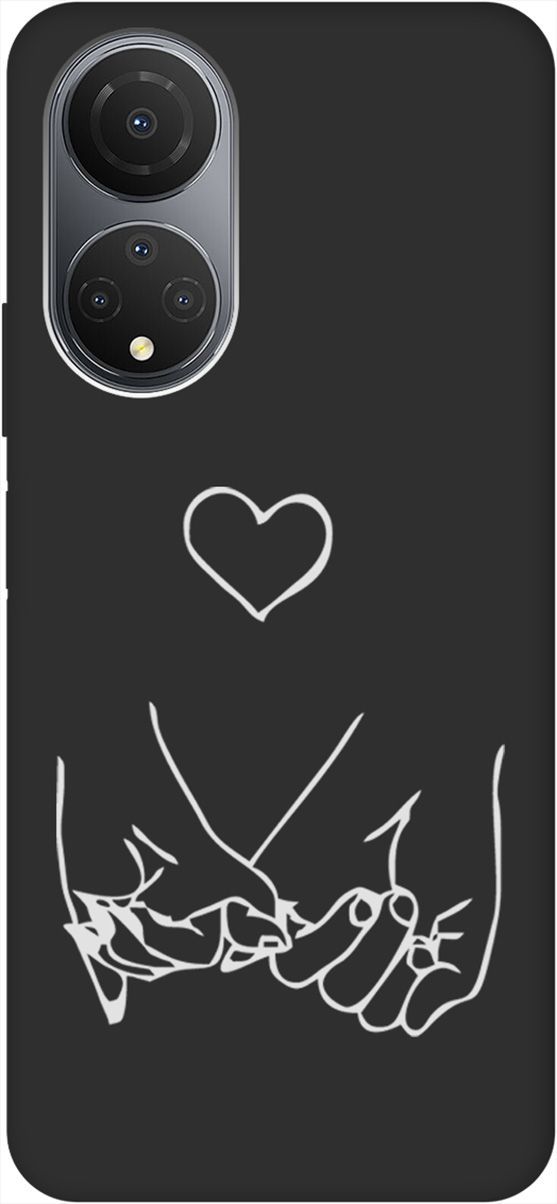

Матовый Soft Touch Чехол на Honor X7 "Lovers Hands W" черный, Черный;белый, 158559