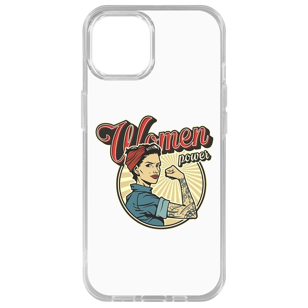 

Чехол-накладка Krutoff Clear Case Women Power для iPhone 14 Plus, Прозрачный
