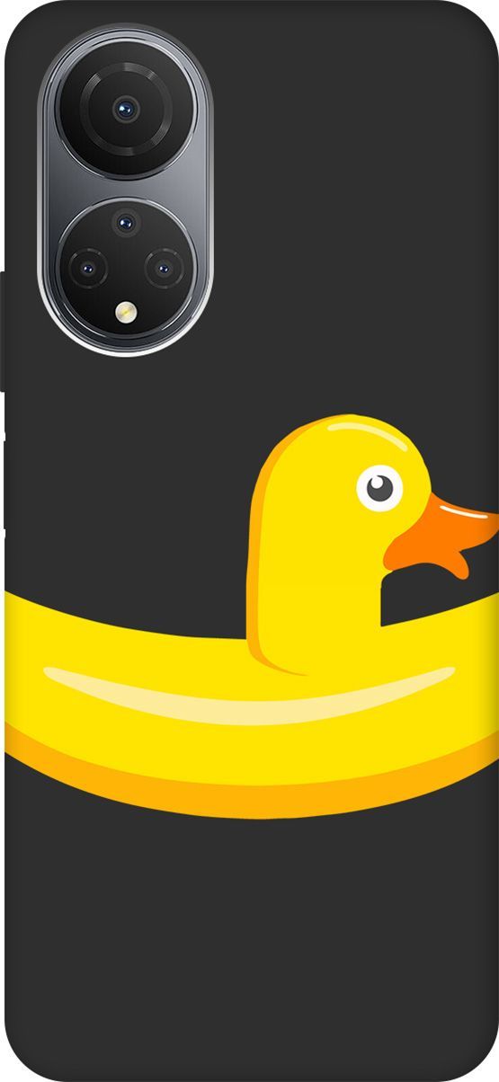 

Матовый Soft Touch Чехол на Honor X7 "Duck Swim Ring" черный, Черный;белый, 158559