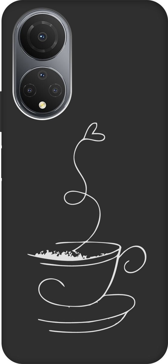 

Матовый Soft Touch Чехол на Honor X7 "Coffee Love W" черный, Черный;белый, 158559