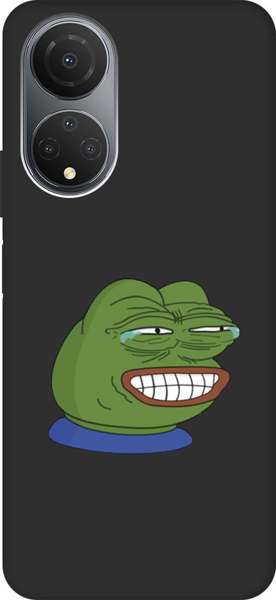 

Матовый Soft Touch Чехол на Honor X7 "Pepe the Frog" черный, Черный;зеленый, 158559