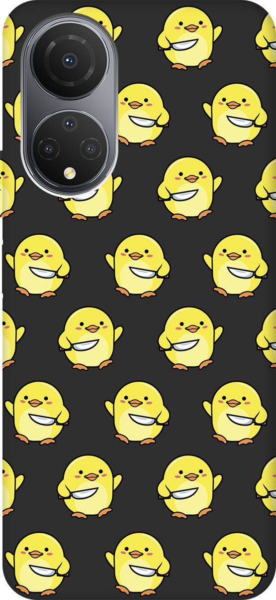

Матовый Soft Touch Чехол на Honor X7 "Chick With Knife" черный, Черный;желтый, 158560