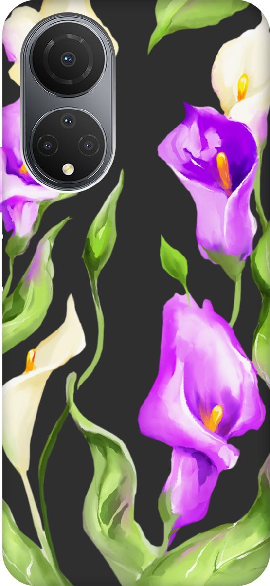 

Матовый Soft Touch Чехол на Honor X7 "Amazing Callas" черный, Черный;зеленый, 158560