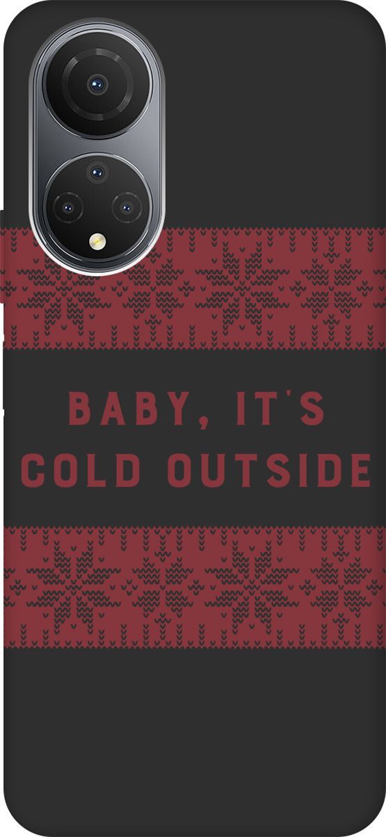 

Матовый Soft Touch Чехол на Honor X7 "It's Cold" черный, Черный;красный, 158560
