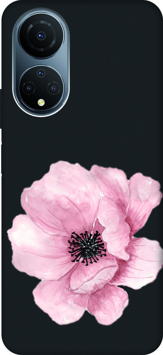 

Матовый Soft Touch Чехол на Honor X7 "Pink Flower" черный, Черный;белый, 158560