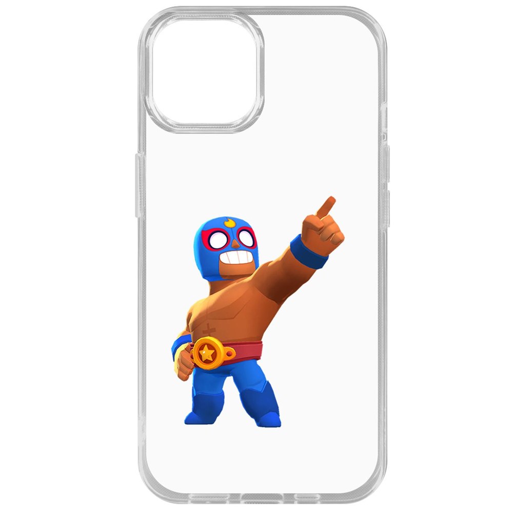 

Чехол-накладка Krutoff Clear Case Brawl Stars-Эль Примо для iPhone 14, Прозрачный