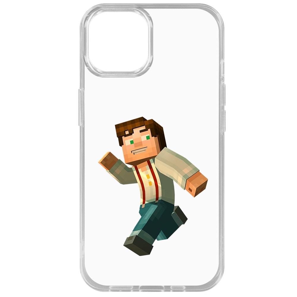

Чехол-накладка Krutoff Clear Case Minecraft-Джесси для iPhone 14, Прозрачный