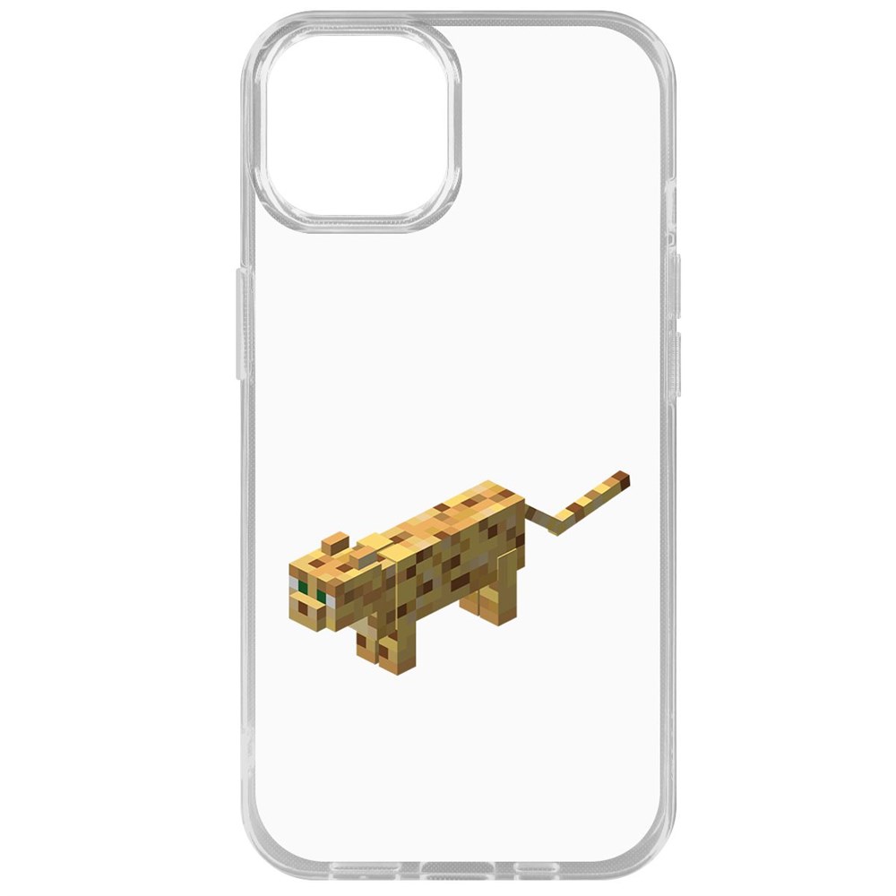 

Чехол-накладка Krutoff Clear Case Minecraft-Оцелот для iPhone 14, Прозрачный
