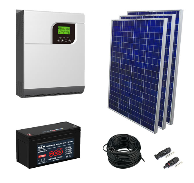 

Солнечная электростанция 3.1 кВт*ч в сутки ECO GEL PWM 2024 с крепежом, SS3.1kVtECOGELPWM2024