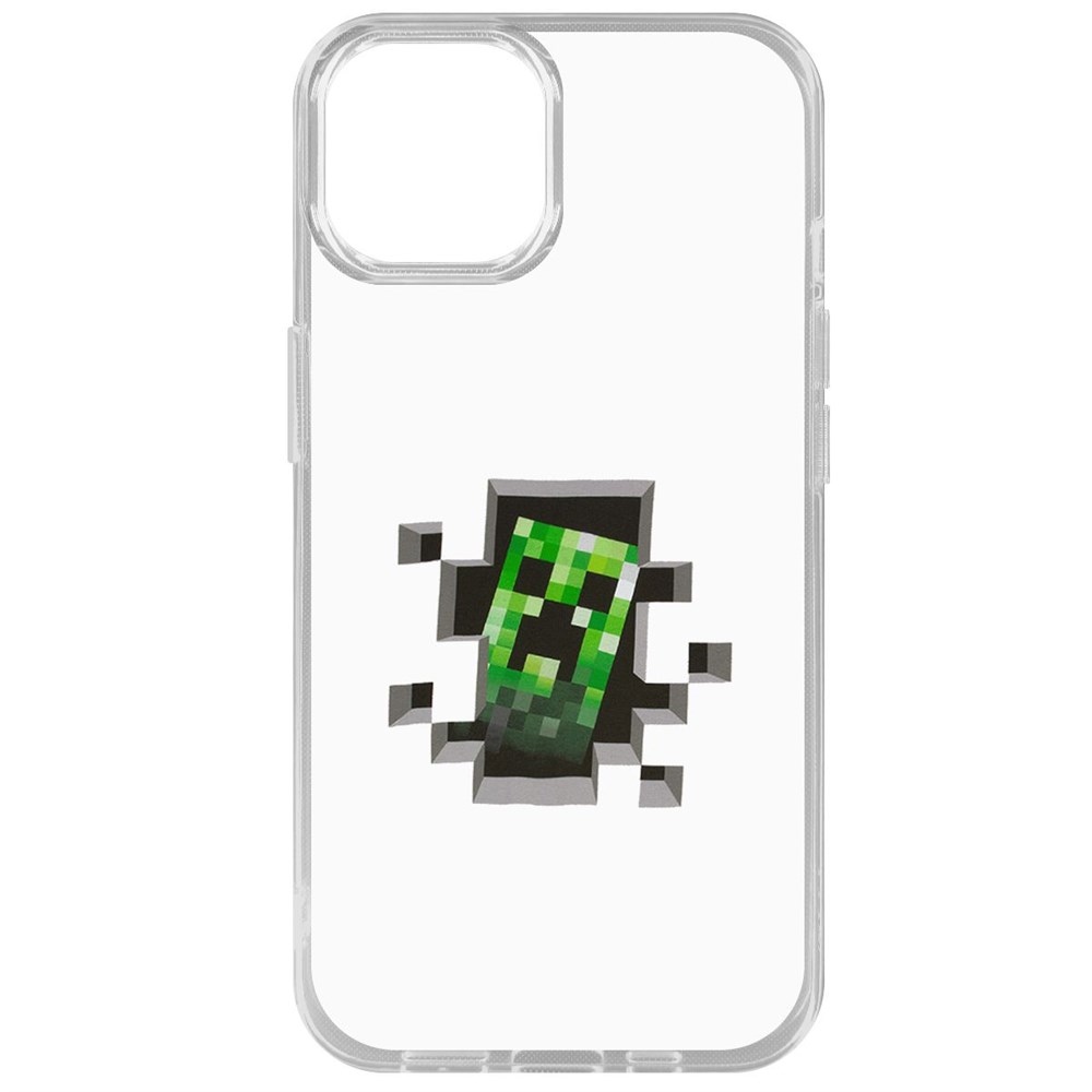 Чехол-накладка Krutoff Clear Case Minecraft-Крипер для iPhone 14