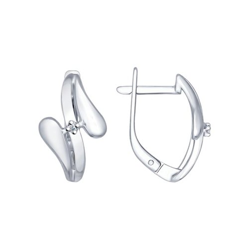 

Серьги из серебра с бриллиантом SOKOLOV 87020008, 87020008