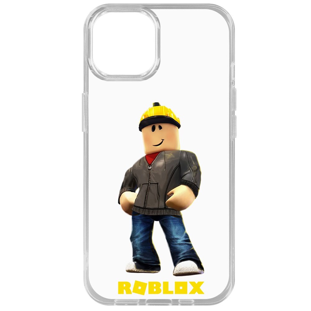 

Чехол-накладка Krutoff Clear Case Roblox-Строитель для iPhone 14, Прозрачный