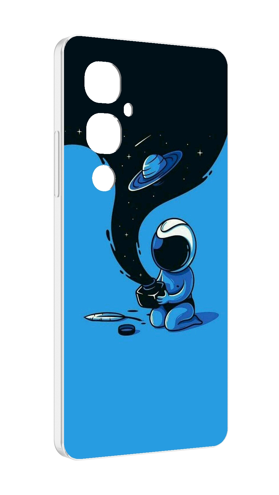 

Чехол MyPads космос из черной краски для Tecno Pova 4 Pro, Прозрачный, Tocco
