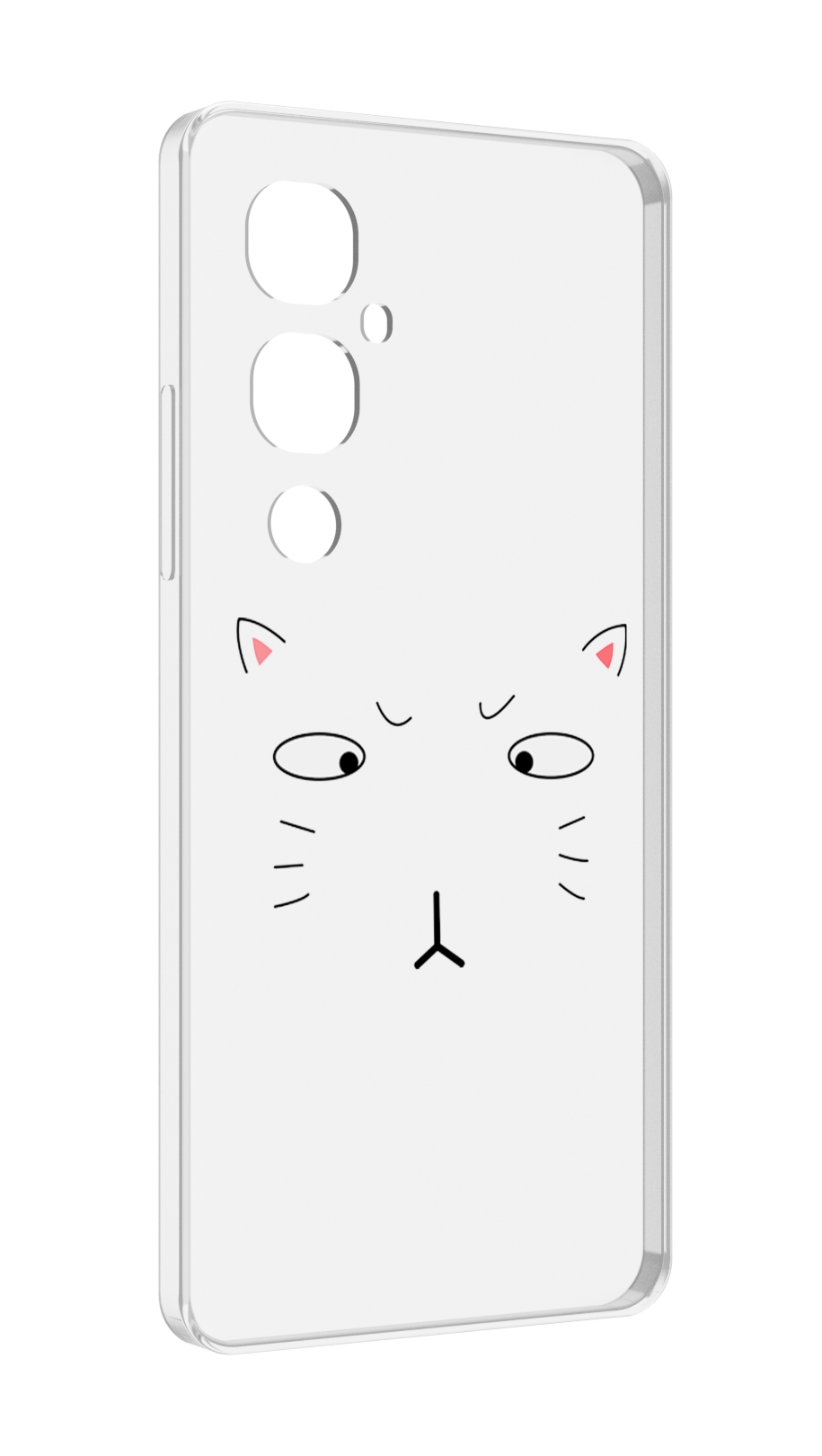 

Чехол MyPads кот-части-лица для Tecno Pova 4 Pro, Прозрачный, Tocco