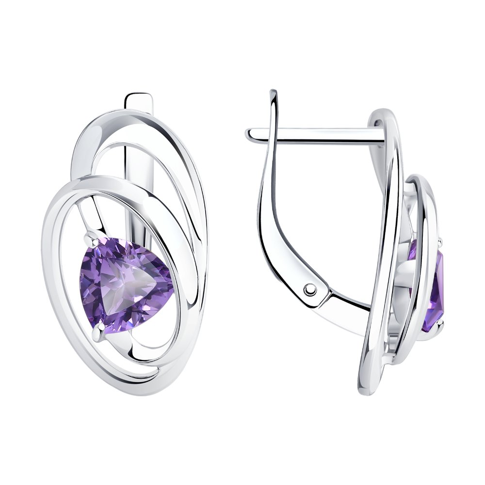 

Серьги из серебра SOKOLOV 92022345, ситалл искусственный, 92022345