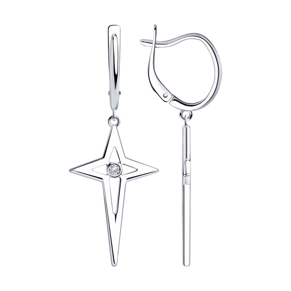 

Серьги из серебра с фианитом SOKOLOV 94024810, 94024810