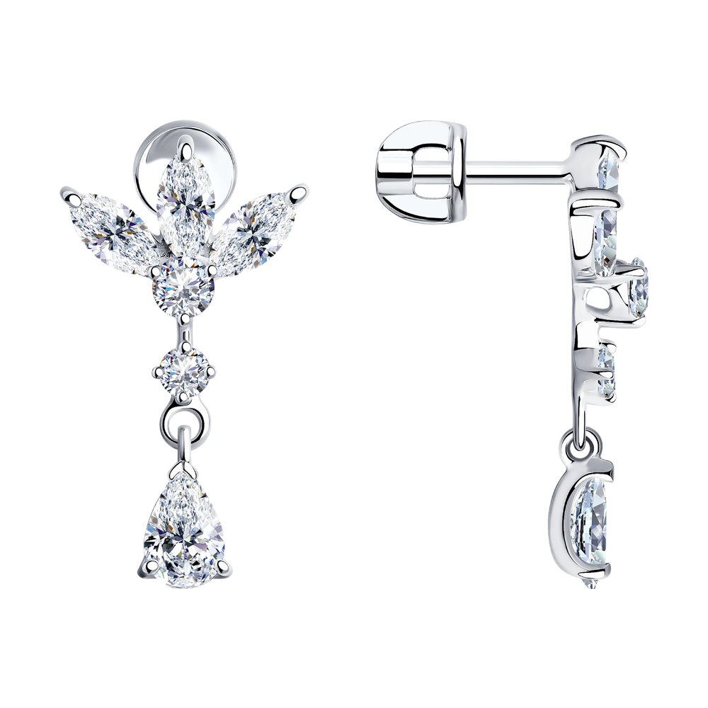 

Серьги подвески из серебра SOKOLOV 94024823, фианит, 94024823