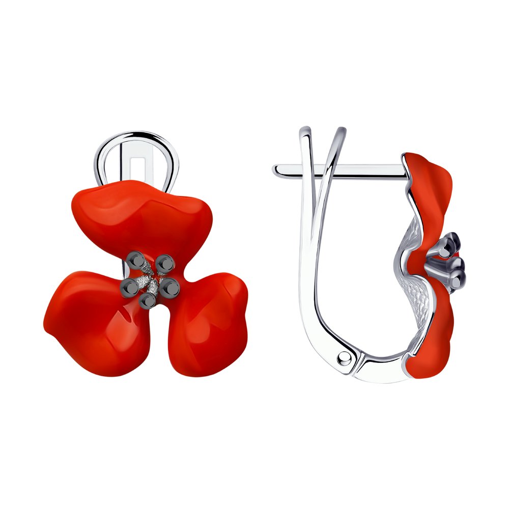 

Серьги из серебра SOKOLOV 94024793, эмаль, 94024793
