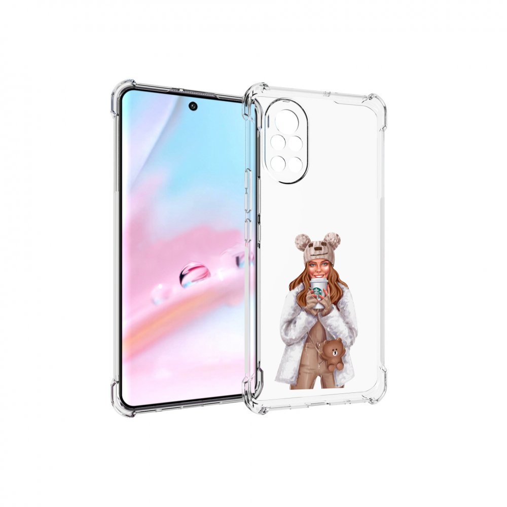 Чехол MyPads Девушка-с-кофе-старбакс женский для Huawei Nova 8 (ANG-LX1)