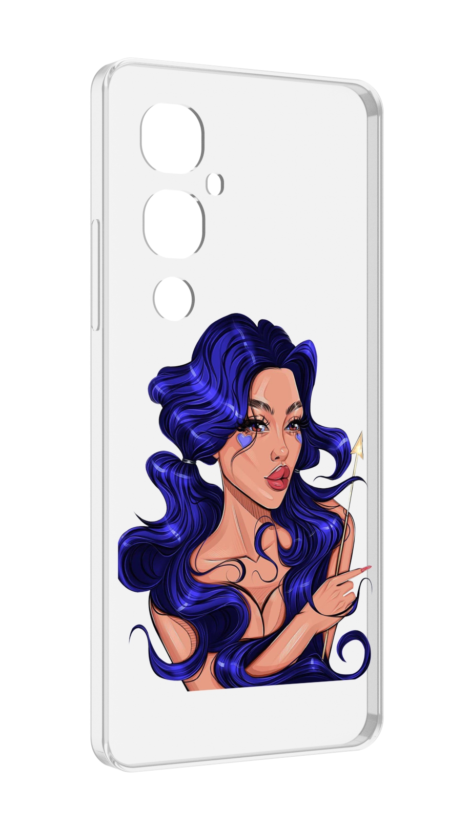 

Чехол MyPads красивая-девушка-с-синими-волосами женский для Tecno Pova 4 Pro, Прозрачный, Tocco