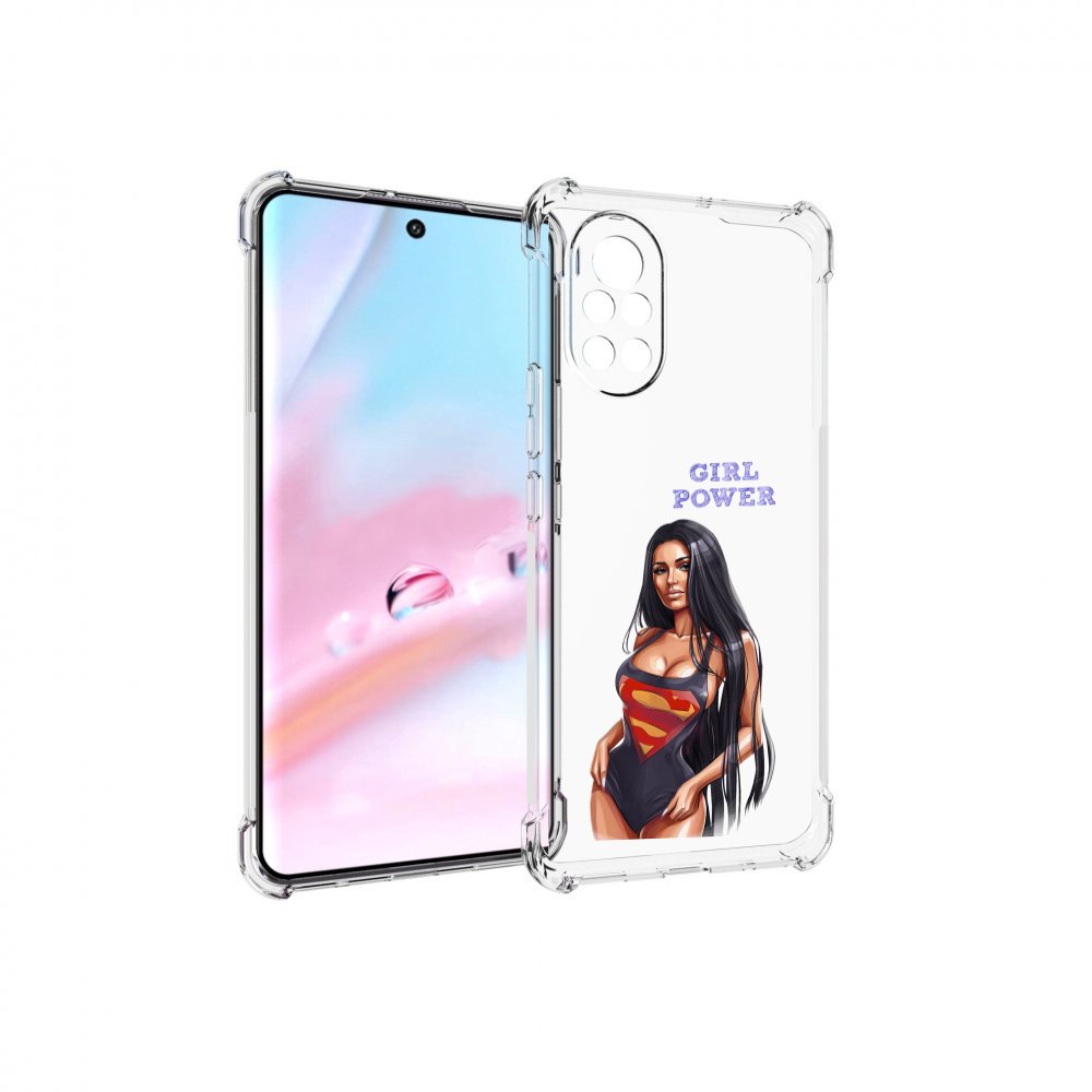 

Чехол MyPads Девушка-супермен женский для Huawei Nova 8 (ANG-LX1), Прозрачный, Tocco