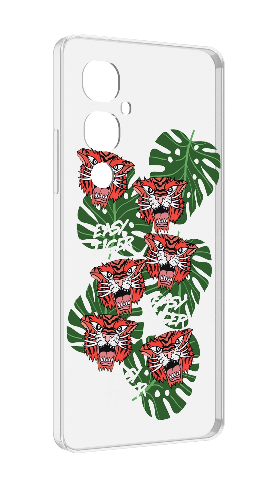 

Чехол MyPads красные-тигры для Tecno Pova 4 Pro, Прозрачный, Tocco