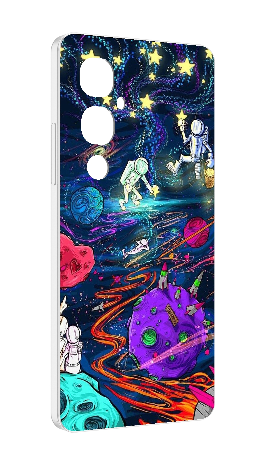 

Чехол MyPads красочный космос для Tecno Pova 4 Pro, Прозрачный, Tocco