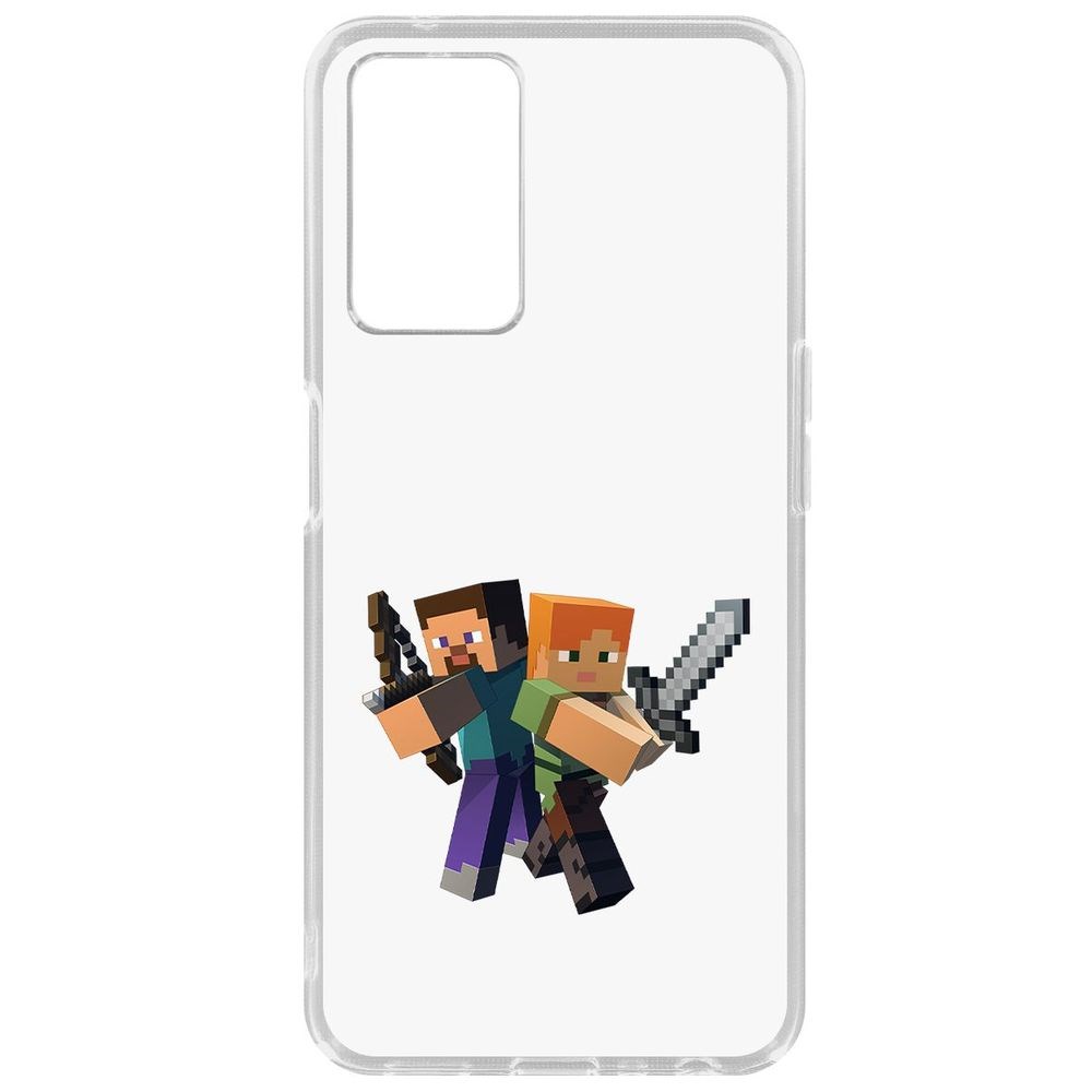 

Чехол-накладка Кейс Minecraft-Стив и Алекс для Oppo A96, Прозрачный, 369421