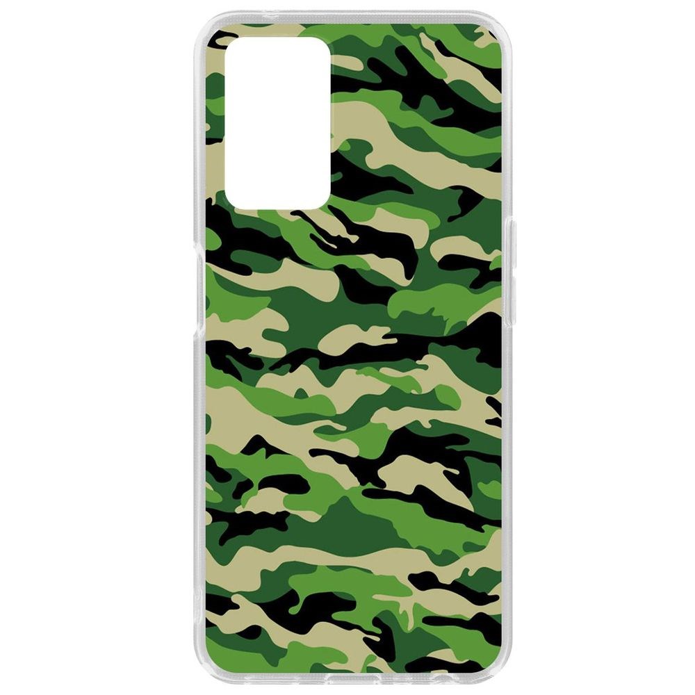 

Чехол-накладка Кейс Камуфляж зеленый для Oppo A96, Прозрачный, 369443