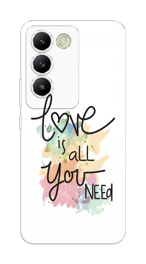 

Чехол на Vivo V30 lite 4G "Love is all you need", Белый;черный;зеленый, 2610350-1