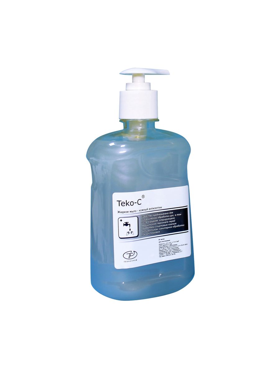 Дезинфицирующее жидкое мыло Теко-С 500 мл. с дозатором кожный антисептик geco дезинфицирующее жидкое средство в канистре 5 литров