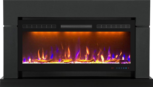 фото Каминокомплект lindos graphite grey (ширина 1470мм) с очагом crystal 40 rf dimplex