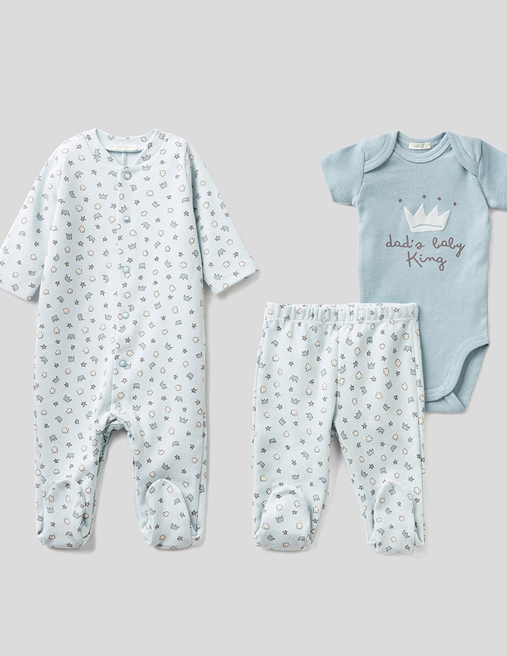 

Комплект одежды для девочек Benetton цв. голубой р.74, 21A_35QV0T226